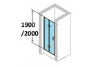 Tür Dusch- Huppe Design - Falt-, szer. 120 cm, wy. 190 cm, profil Chrom eloxal mit Schicht Anti-Plaque