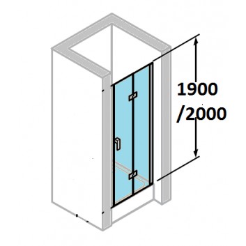 tür dusch- huppe design 501 - Falt-, szer. 800 mm, glas mit schichtanti-plaque- sanitbuy.pl