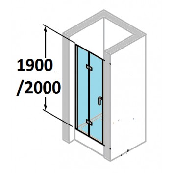 tür dusch- huppe design 501 - Falt-, szer. 1000 mm, mit schichtanti-plaque, profil chrom eloxal- sanitbuy.pl