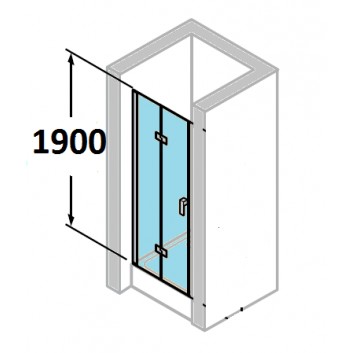 tür dusch- huppe design 501 - Falt-, szer. 800 mm, mit schichtanti-plaque, profil chrom eloxal- sanitbuy.pl