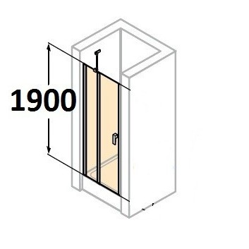 Tür dusch- huppe design 501 - schwing- mit festsegment 900 mm, glas mit schichtanti-plaque- sanitbuy.pl