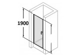 Tür Dusch- Huppe Design Pure - Schwing-, szer. 90 cm, silbern matt, transparent mit Schicht Anti-Plaque