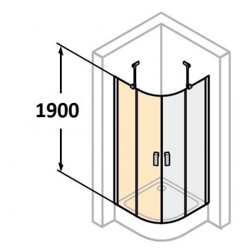 Tür dusch- huppe design 501 - schwing- mit festsegment, b 800mm, glas mit schichtanti-plaque - sanitbuy.pl