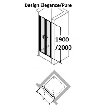 Tür dusch- huppe design 501 - falt-, b 800 mm- sanitbuy.pl