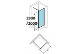 Seitenwand Huppe Design Pure 100 cm, H190 cm, Chrom, transparent z AntiPlaque