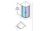 Schwingtür Huppe Design Pure, 1-Teil, 80cm, wys. 190 cm, Chrom, transparentes Glas 