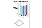 Schwingtür Huppe Design PURE, 1-Teil, 100 cm, wys. 200 cm, silver matt, transparentes Glas 