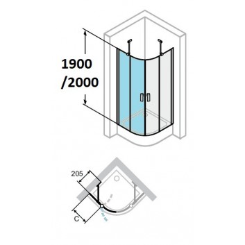 Tür dusch- huppe design 501 - falt-, b 800 mm- sanitbuy.pl