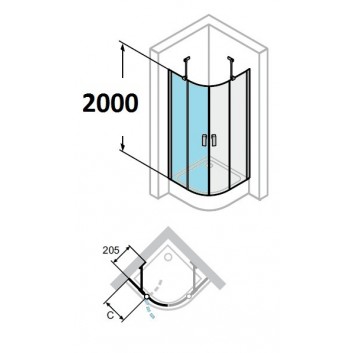Tür dusch- huppe design 501 - falt-, b 800 mm- sanitbuy.pl