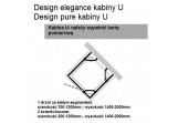 Kabine in Form von U Huppe Design Pure, silbern matt, transparentes Glas