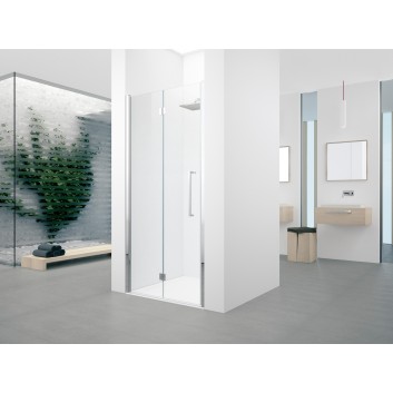 Tür prysznicowej für die Nische Novellini Young 2.0 1B 80 einflügelig, zakres regulacji 77-81 cm, profil Chrom, transparentes Glas- sanitbuy.pl