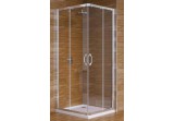 Duschkabine mit eckeinstieg Hüppe ena 2.0 Tür Schiebe- 2-teilig, 80 x 80cm, selbern glänzend, transparent Anti-Plaque