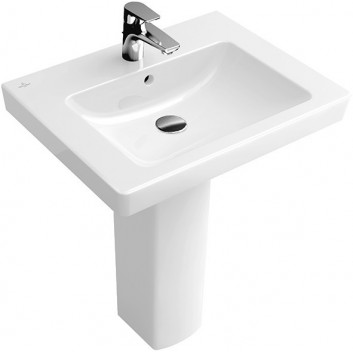 Waschtisch rechteckig Villeroy & Boch 2.0 weiß alpin CeramicPlus, 55 x 44 cm, für Armatur mit 3 Anschlüssen- sanitbuy.pl