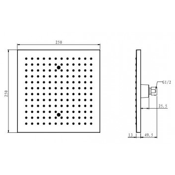 Kopfbrause quadratisch Omnires 25x25 - sanitbuy.pl