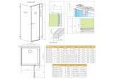 Front Kabine Radaway Arta KDJ II 110x200cm rechts Glas transparent Chrome+